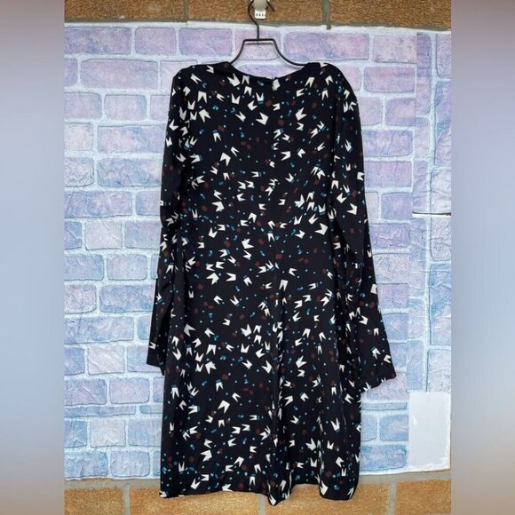 Diane Von Furstenberg black silk long sleeve dress size 12 pop art - Picture 5 of 9